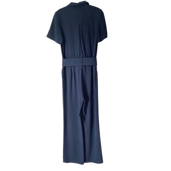 Sezane Manhatt Navy Blue Belted Jumpsuit size 36 US 4 - Picture 7 of 8